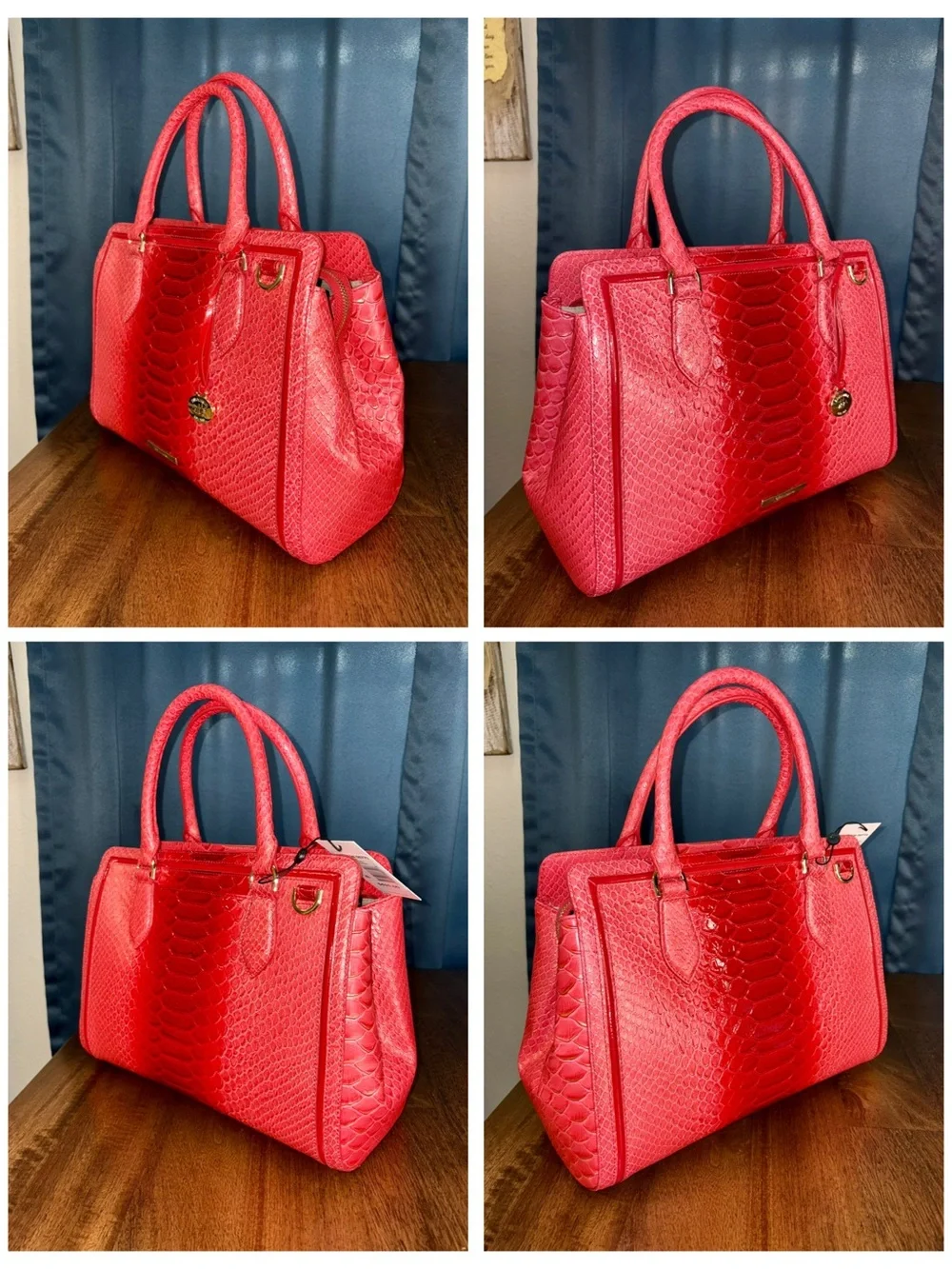 Brahmin NWT Sm Finley - Flame Calimero - Anaconda - Feminine, Sultry